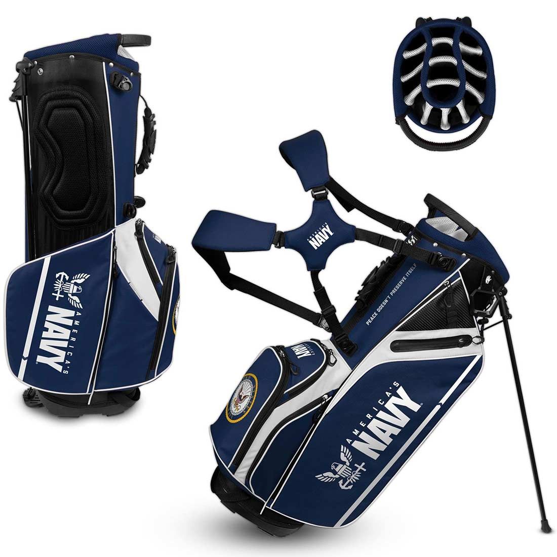 2023 ARMY BASE STAND BAG【ABC-056SB】NAVY US Military Stand Bag - | Great Golf Deals.com
