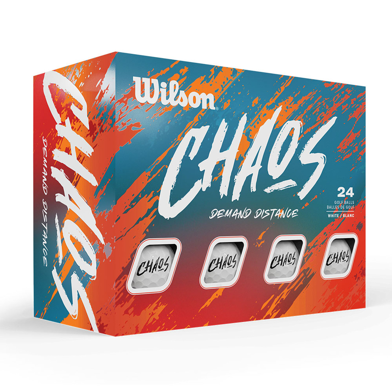 

Wilson Chaos Golf Balls 24 Pack - 3 Pack Deal, White;mulit-color