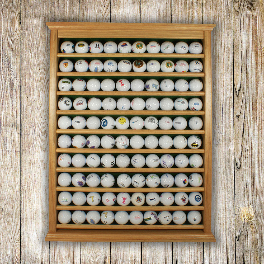 100 Golf Ball Display Rack Oak