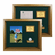 Ball & Vertical Photo/Scorecard Shadowbox Display - Oak