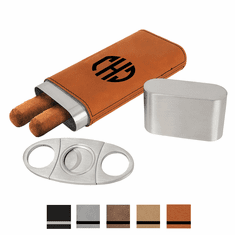 Customized Wrapped Cigar Case with Cutter