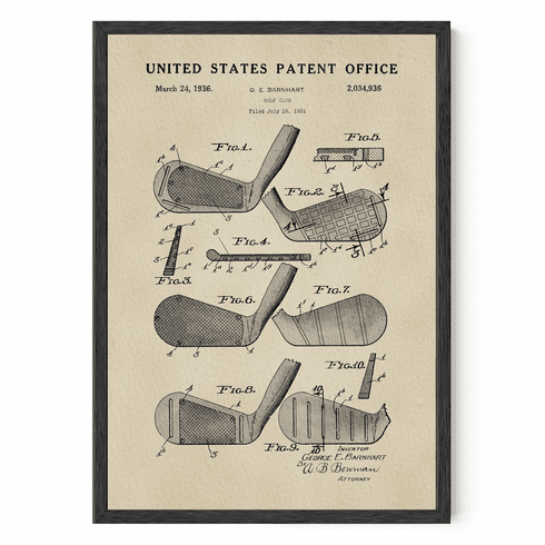 Golf Patent Print - Iron