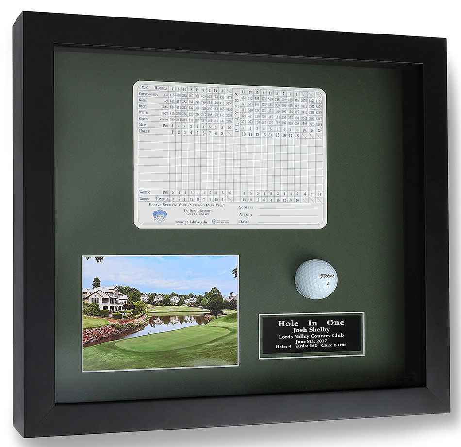 HoleInOne Ball, Photo, and Scorecard Shadowbox