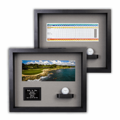 Hole-In-One Ball & Photo/Scorecard Shadow Box - Black