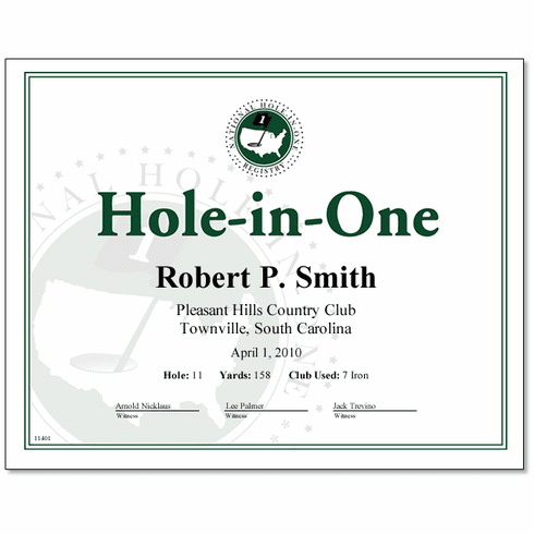 Hole-in-One Certificate - You Print