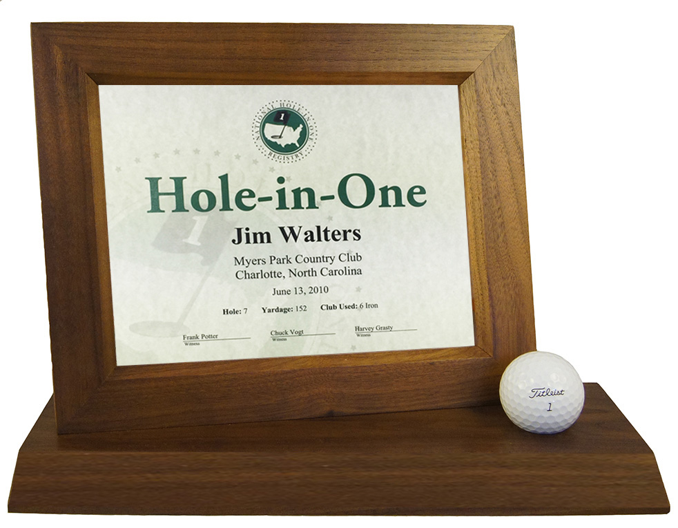 Hole-In-One Desktop Certificate Display