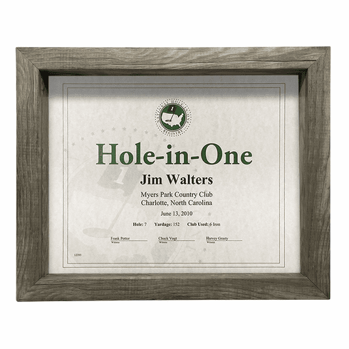 Hole-In-One Gray Shadow Box Certificate Frame