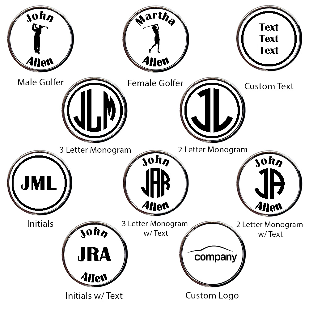 Personalized Divot Tool Golf Ball Marker Set White