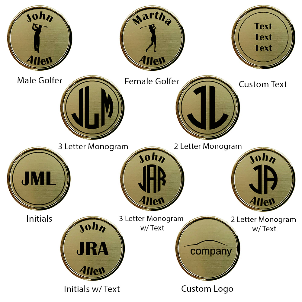 Personalized Golf Ball Marker Set Brass