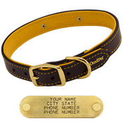  shop 1 in. Deer Tan Latigo Leather Dog Collar by Omnipet