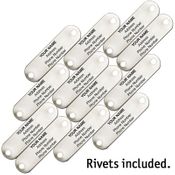  shop 12-pack Additional Stainless Steel Engraved ID Name Plates with Rivets