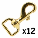 Solid Brass Bolt Snap w/ Flat Eye 3 in. Long -- 12 Pack