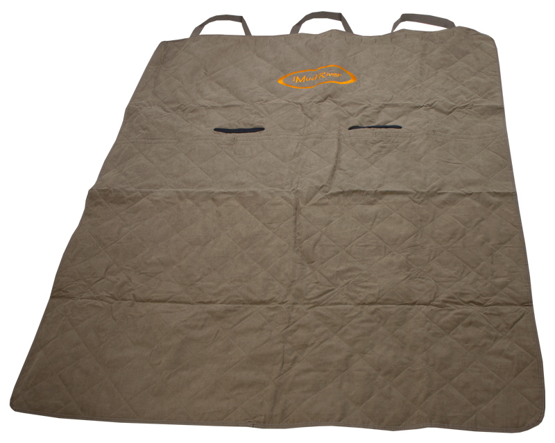 Mud River Taupe Two Barrel Utility Mat Bench Seat Cover with Seat Belt Openings