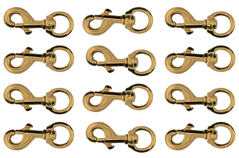 Bolt Snap / Round Swivel Eye Brass 31/8 in. Long 12 Pack. 35.88.
