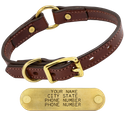 3/4 in. Mendota Hunt Dog Leather O-Ring Safety Puppy / Small Dog Collar