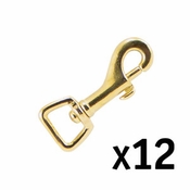 Solid Brass Bolt Snap w/ Flat Eye 2 1/2 in. Long -- 12 Pack