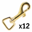 Solid Brass Bolt Snap w/ Flat Eye 2 1/2 in. Long -- 12 Pack