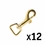 Solid Brass Bolt Snap w/ Flat Eye 2 1/2 in. Long -- 12 Pack