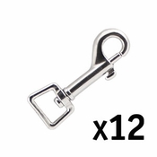 Nickel Plated Bolt Snap w/ Flat Eye 2 3/4 in. Long -- 12 Pack