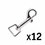 Nickel Plated Bolt Snap w/ Flat Eye 2 3/4 in. Long -- 12 Pack