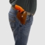 ALFA Leather Pistol Holster with Pistol on Side