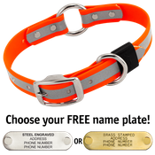  shop BIG DAWG Visibility -- HUNTER ORANGE 1 in. Reflective Biothane O-Ring Collar