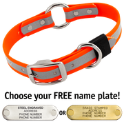  shop BIG DAWG Visibility -- HUNTER ORANGE 1 in. Reflective Biothane O-Ring Collar