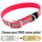  shop BIG DAWG Visibility -- HOT PINK 1 in. Reflective Biothane Standard Collar