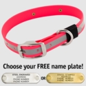 BIG DAWG Visibility -- HOT PINK 1 in. Reflective Biothane Standard Collar