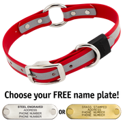  shop BIG DAWG Visibility -- CHERRY RED 1 in. Reflective Biothane O-Ring Collar