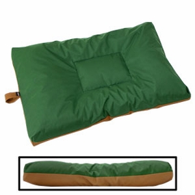 MEDIUM Bizzy Beds® Dog Bed with Zipper -- Woodlands Green / Brown Canvas Two-Tone