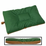 MEDIUM Bizzy Beds® Dog Bed with Zipper -- Woodlands Green / Brown Canvas Two-Tone