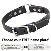  shop BLACK The Roxy Premium 2-Ply Leather O-Ring Dog Collar