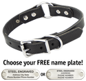 BLACK The Roxy Premium 2-Ply Leather O-Ring Dog Collar