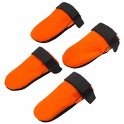 Blaze Orange Nylon Dog Boots -- Set of 4