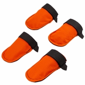 Blaze Orange Nylon Dog Boots -- Set of 4