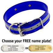  shop BLUE 1-1/2 in. Beaded Reflective D-End Dog Collar