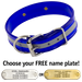BLUE 1-1/2 in. Beaded Reflective D-End Dog Collar