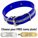 BLUE 1-1/2 in. Beaded Reflective D-End Dog Collar