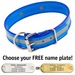 BLUE 1-1/2 in. Beaded Reflective D-End Dog Collar