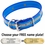 BLUE 1-1/2 in. Beaded Reflective D-End Dog Collar