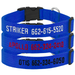 BLUE 1 in. Custom Embroidered Kwik Klip Nylon Dog Collar