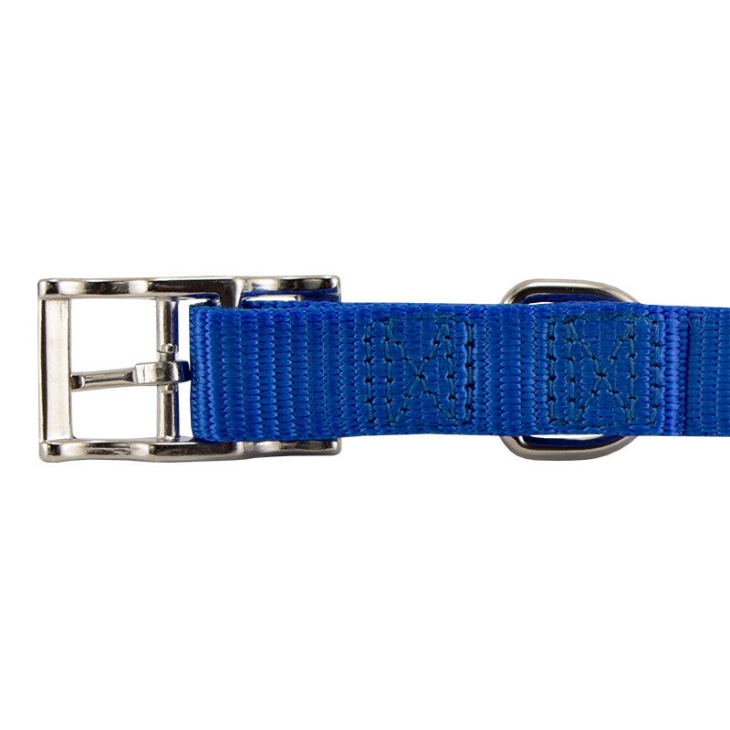 Blue Nylon Dog Collar Buckle Inside Detail