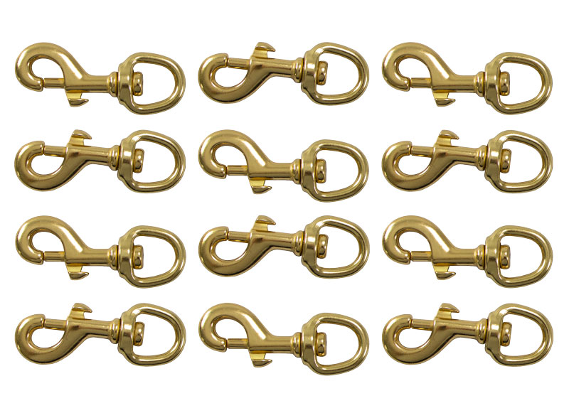 Bolt Snap / Round Swivel Eye Brass 31/4 in. Long 12 pack. 35.88.