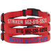 RED 3/4 in. Custom Embroidered Kwik Klip Nylon Dog Collar
