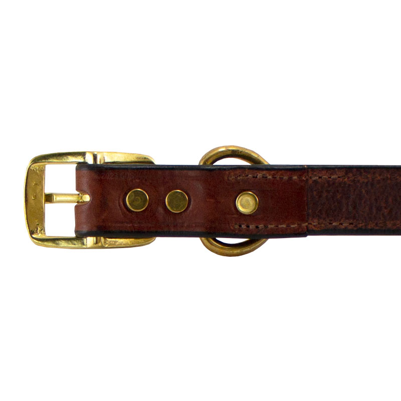 MOPIX Deluxe Leather Dog Collar Buckle Inside Detail.
