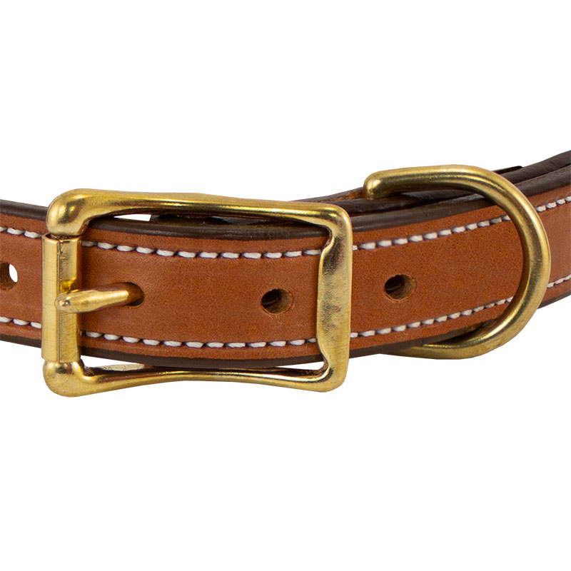 MOPIX Deluxe Leather Dog Collar Front of Buckle Detail.