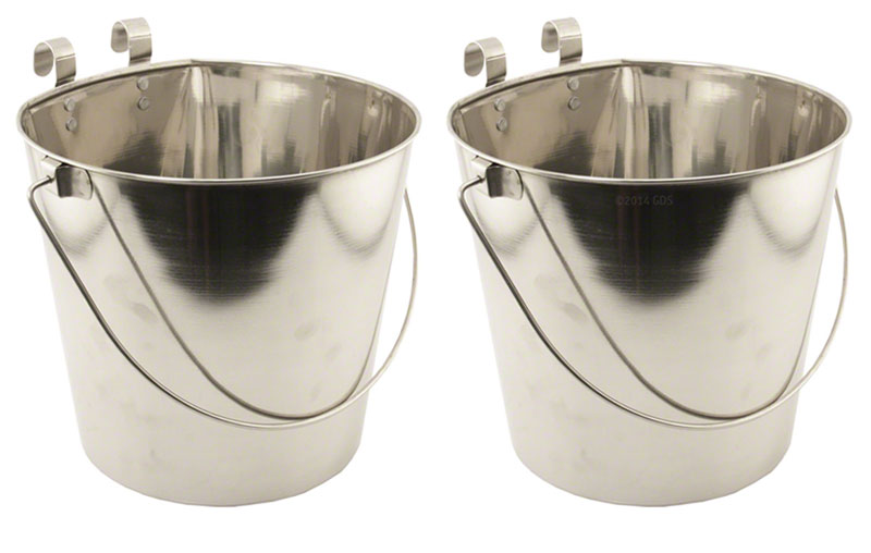 Flat Sided Water Bucket with Riveted Hooks 9 Quart Set of 2. 119.98.