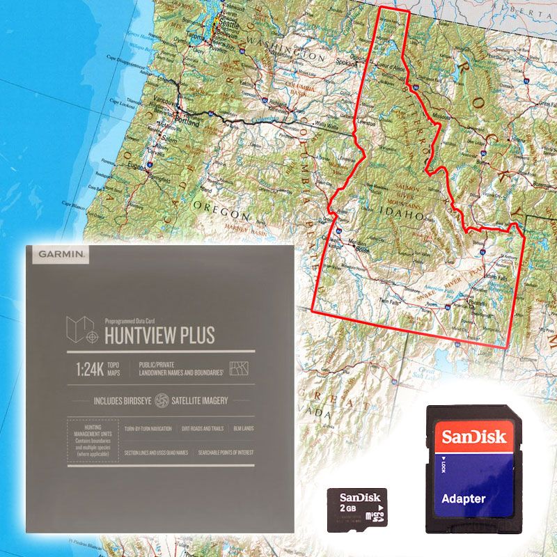 Garmin Huntview PLUS Map Card Idaho. 89.99.
