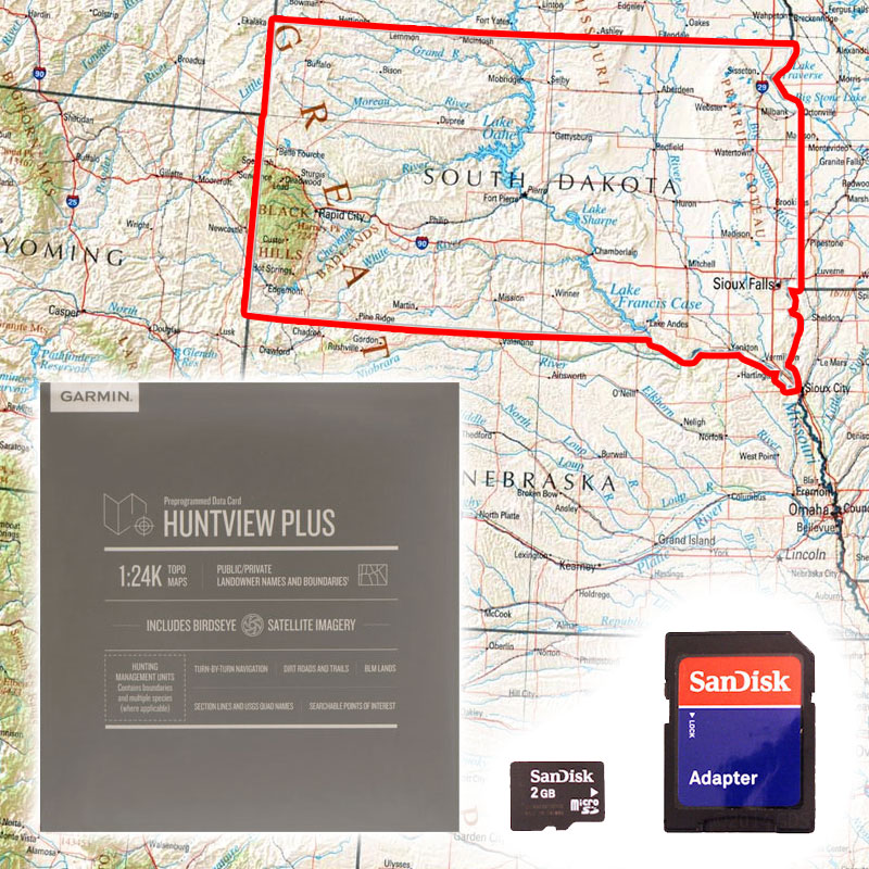 Garmin Huntview PLUS Map Card South Dakota. 89.99.